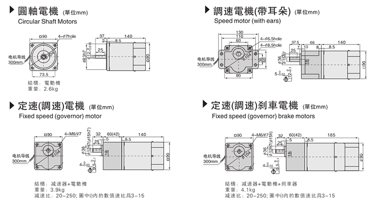 輸送帶電機(jī)尺寸